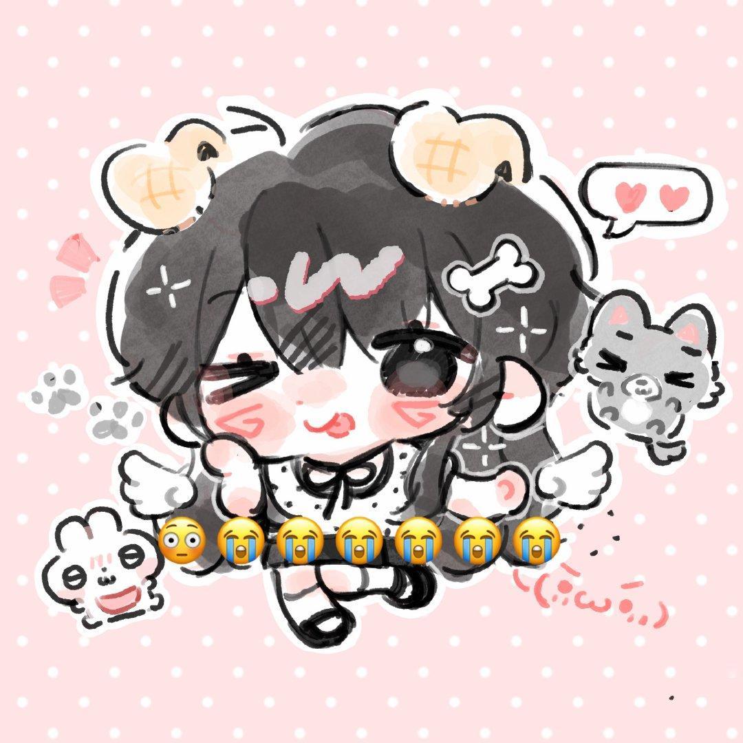 小灰灰把我画成QQ人后居然这么可爱呀…🥺🥺🥺 ​​​