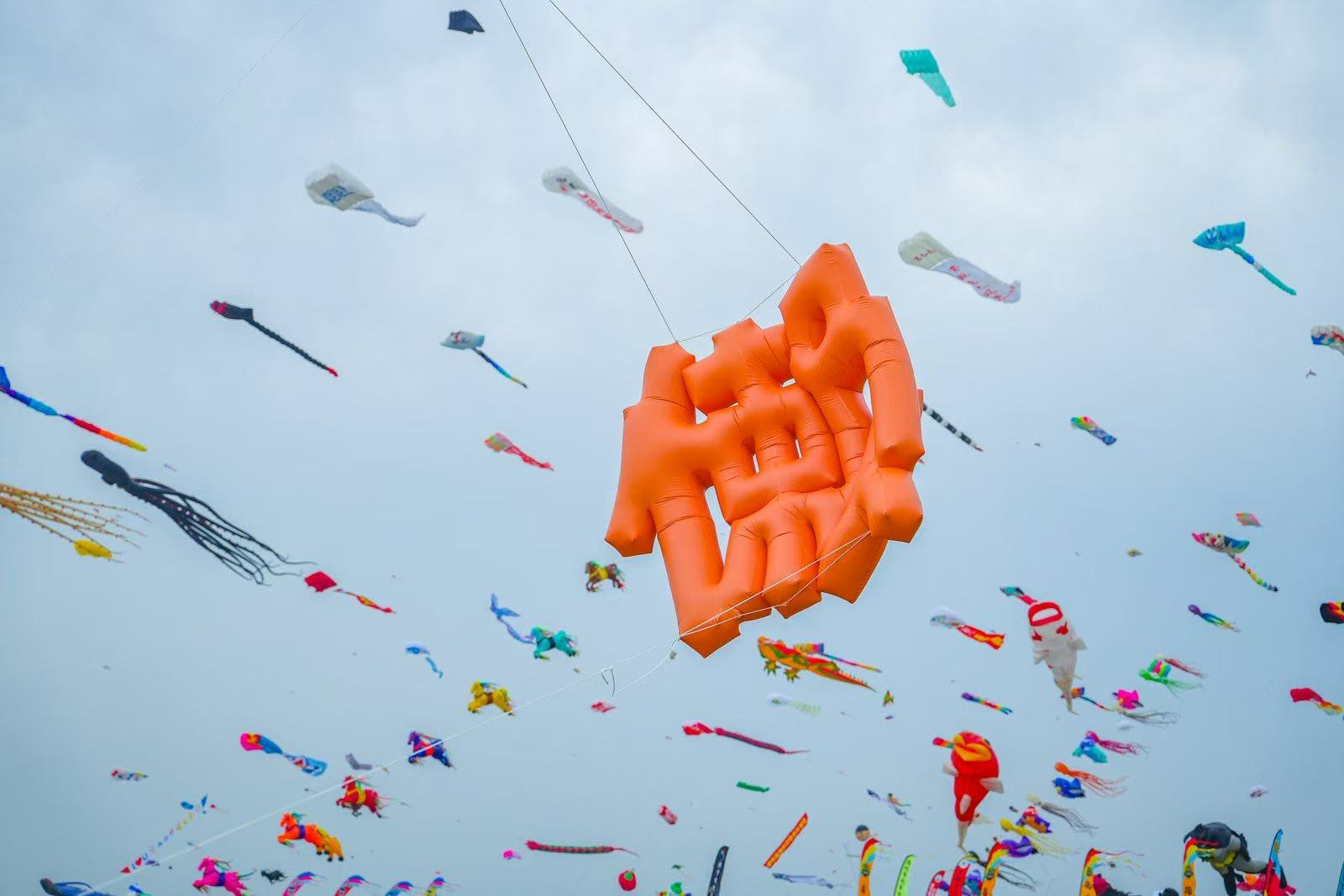 搞抽象还得是Leader，山东潍坊风筝节这波操作太无敌了！直接把“懒”字放上天，