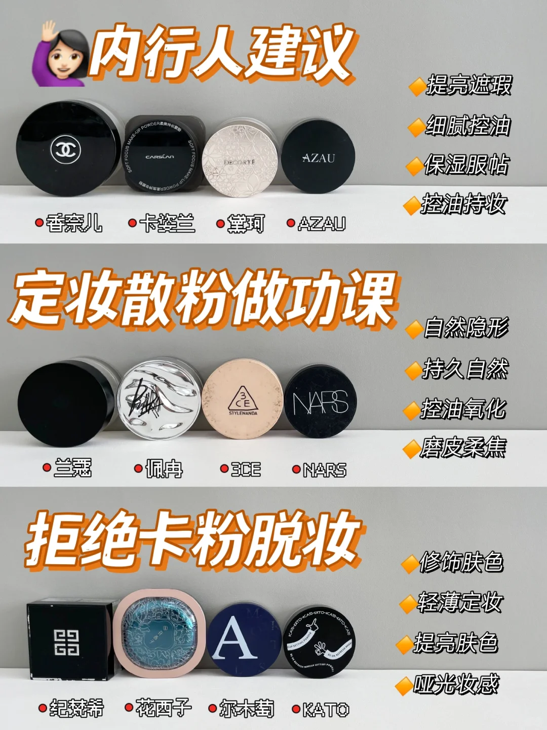 讲真的！热门新品定妆散粉做功课不踩雷！