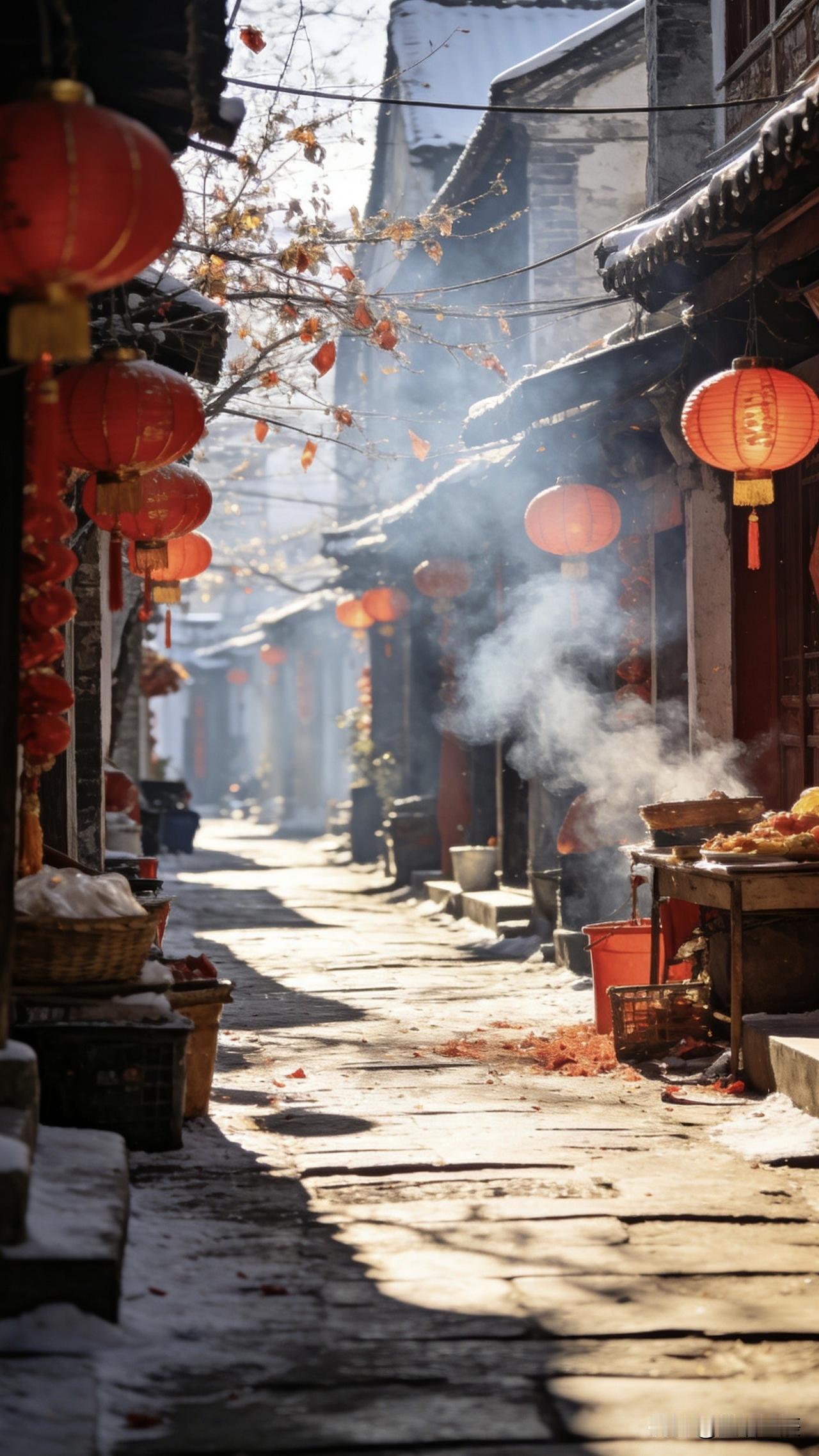 冬月烟火漫街巷，团圆安稳是幸福

阳光正好，暖融融地洒在街巷。

漫步其间，风里