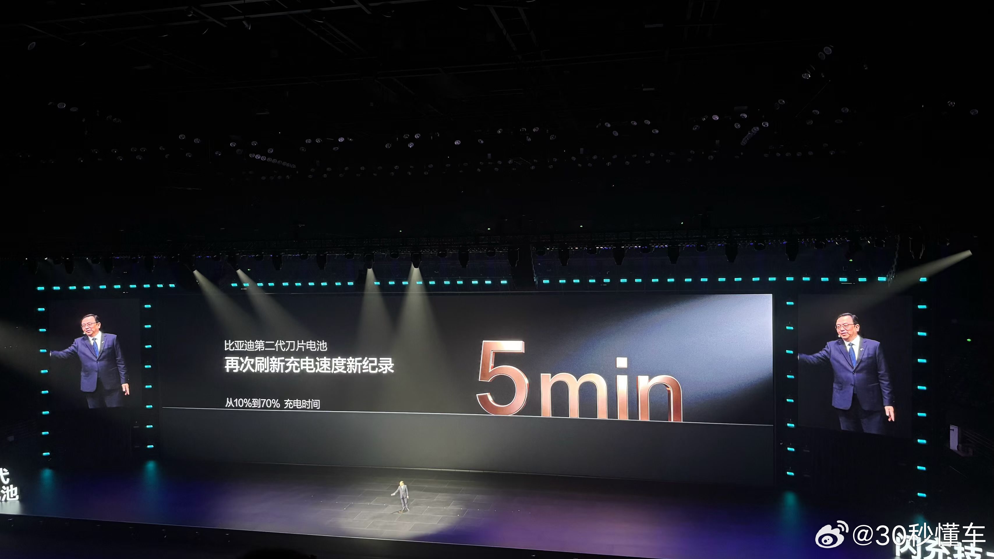 王传福：比亚迪闪充技术 从10%到70% 充电时间5分钟，从10%到97% 充电