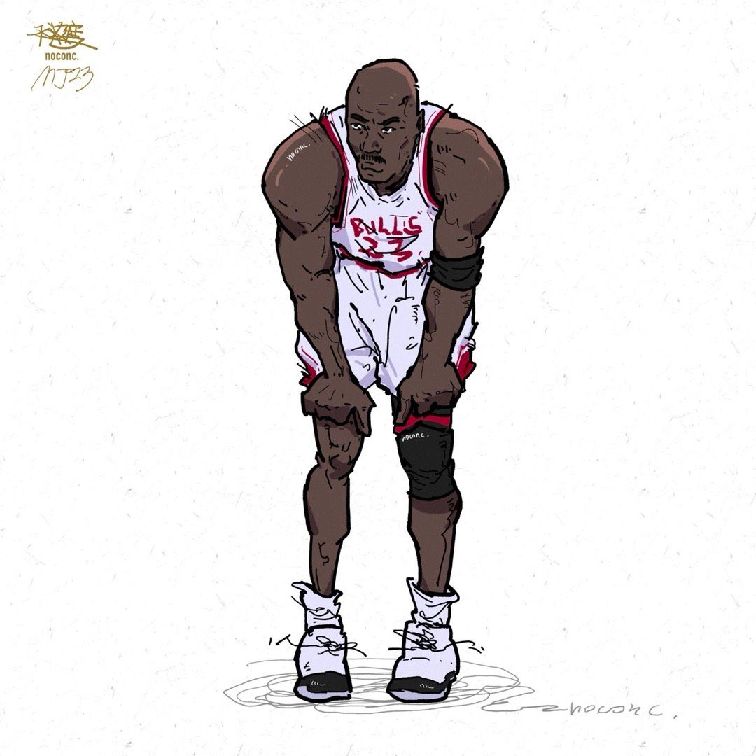 篮天下 来自国内插画师 无浓度noconc笔下的Michael Jordan！I