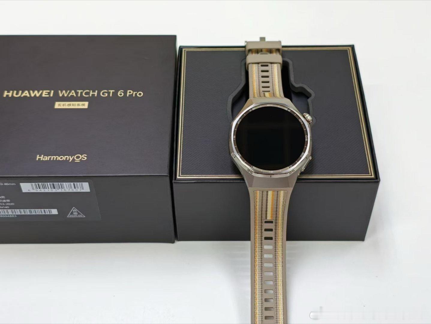 华为Watch GT6 Pro，国行46mm琥珀棕，两周续航蓝牙通话体温血氧心率