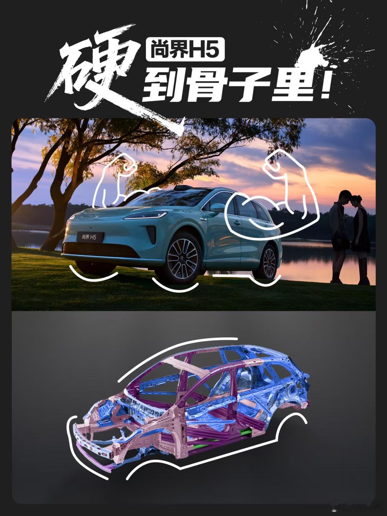 如何定义一台好车 其实好车得有硬核安全，安全，安全是关键！尚界H5高占比强材料，