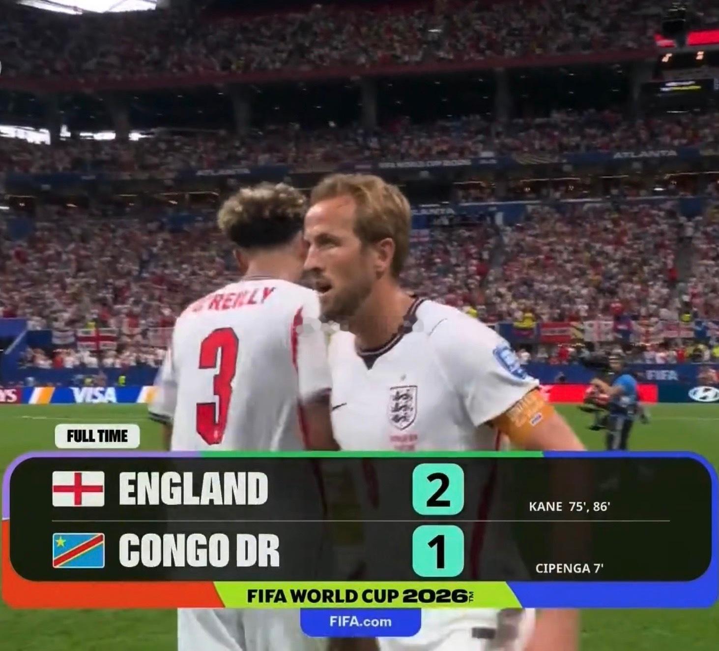 英格兰🏴󠁧󠁢󠁥󠁮󠁧󠁿2-1逆袭民主刚果🇨🇩涉险过关，挺进202
