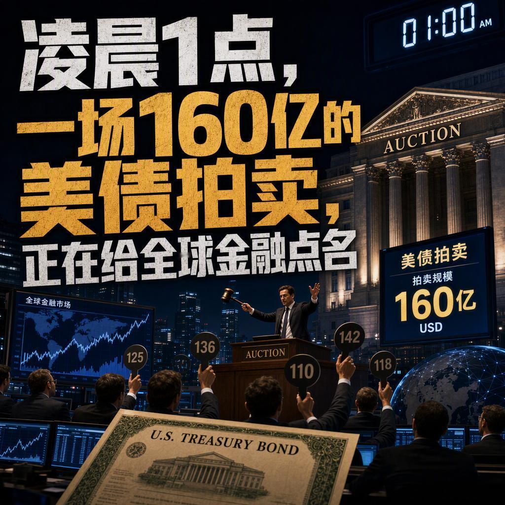 很多人觉得美国国债是全世界最安全的资产，闭着眼睛买就行。
但凌晨1点这场160亿