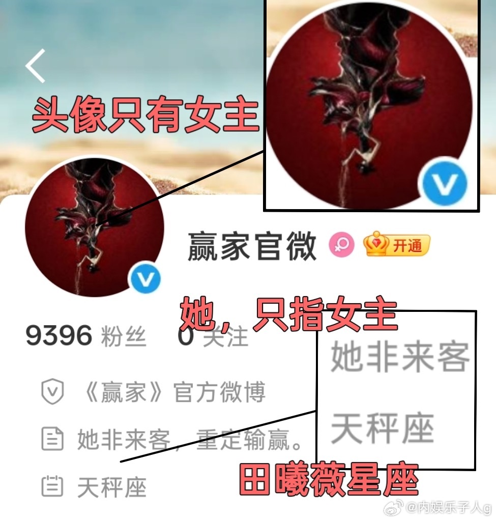 田曦薇大女主剧赢家官微，昨晚换上了新头像、新简介、新生日。不愧是大女主剧，完全只