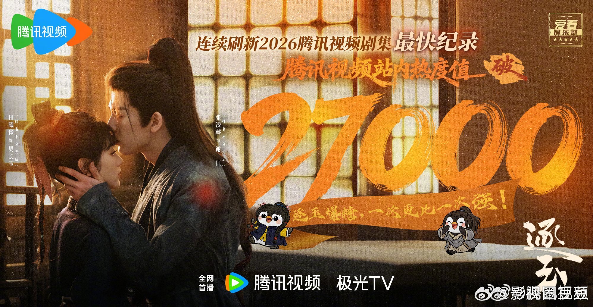 白鹿丞磊《莫离》热度破27000！是鹅今年继《逐玉》《白日提灯》后第三部破270