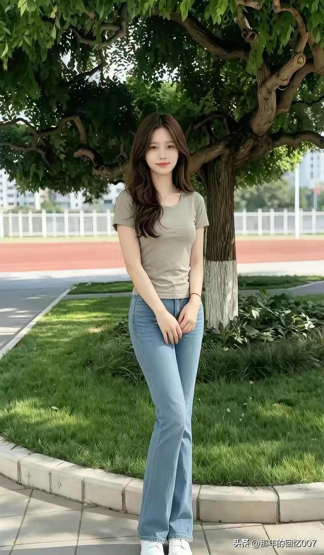 绿树阴中见美人，微风起处动芳心。