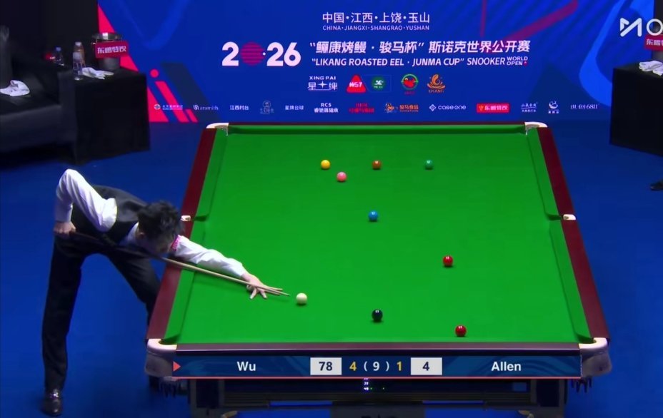 吴宜泽5比1马克艾伦00后小将吴宜泽火力全开，两杆破百横扫世界冠军艾伦，全程掌控