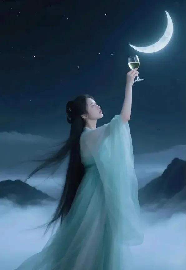 我邀明月把酒欢，
思来想去好心酸，
何时能与君陪伴，
……请友续句………？

上