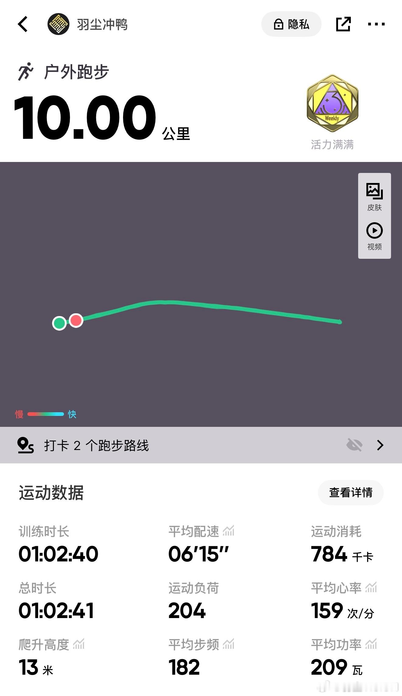 今日份10KM夏天适合多出出汗 