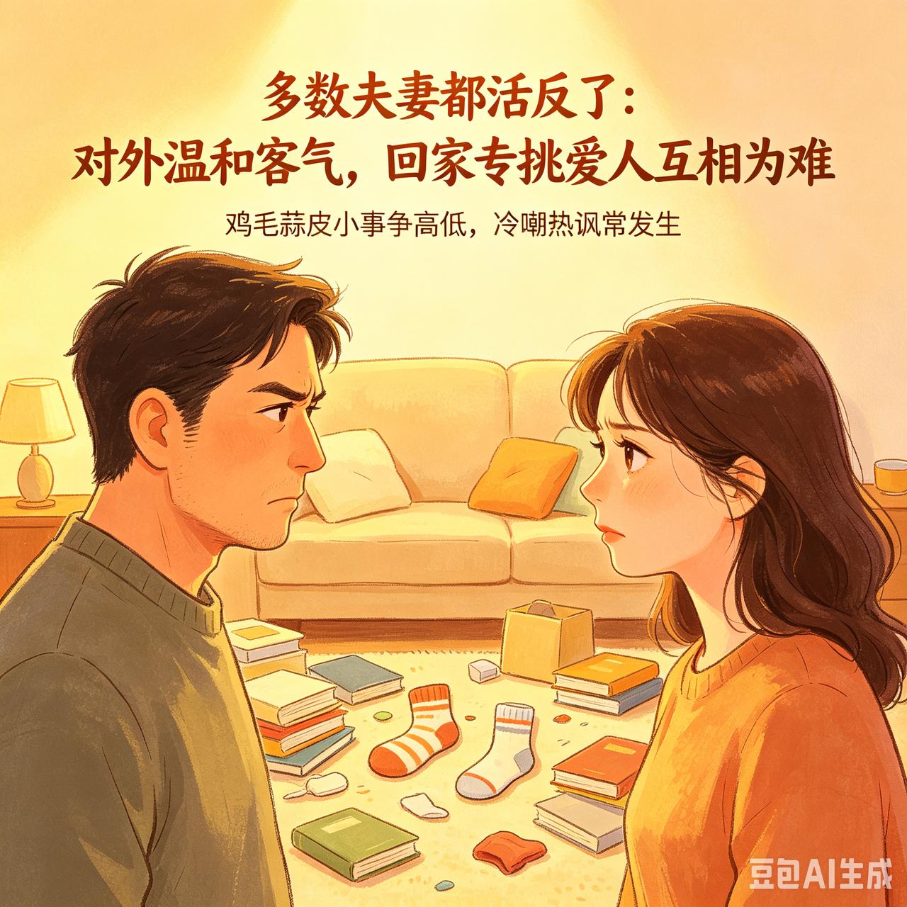 多数夫妻都活反了：对外温和客气，回家专挑爱人互相为难
 
很多人结婚后都踩了同一