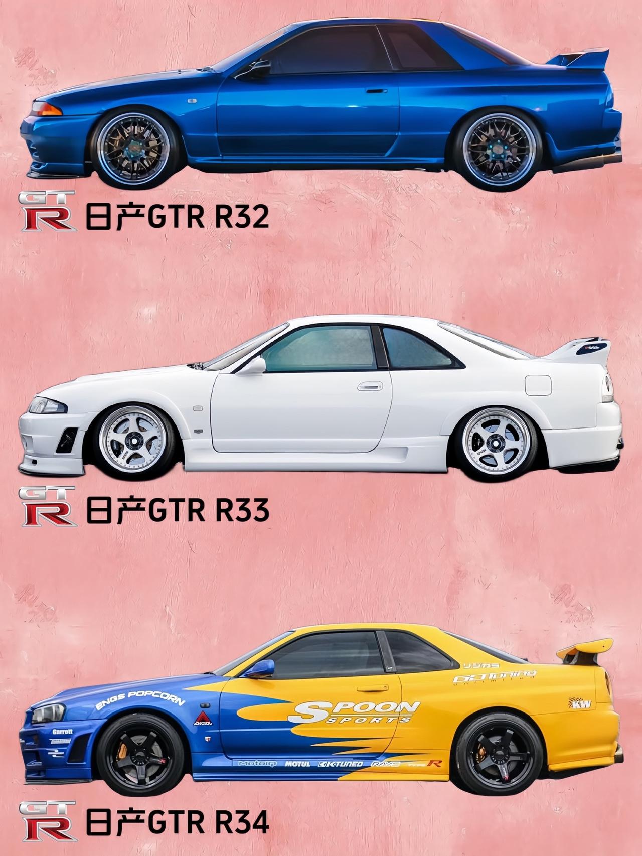 JDM四大天王经典车型系列，谁才是你的梦中情车？#日产gtr #马自达rx7 #