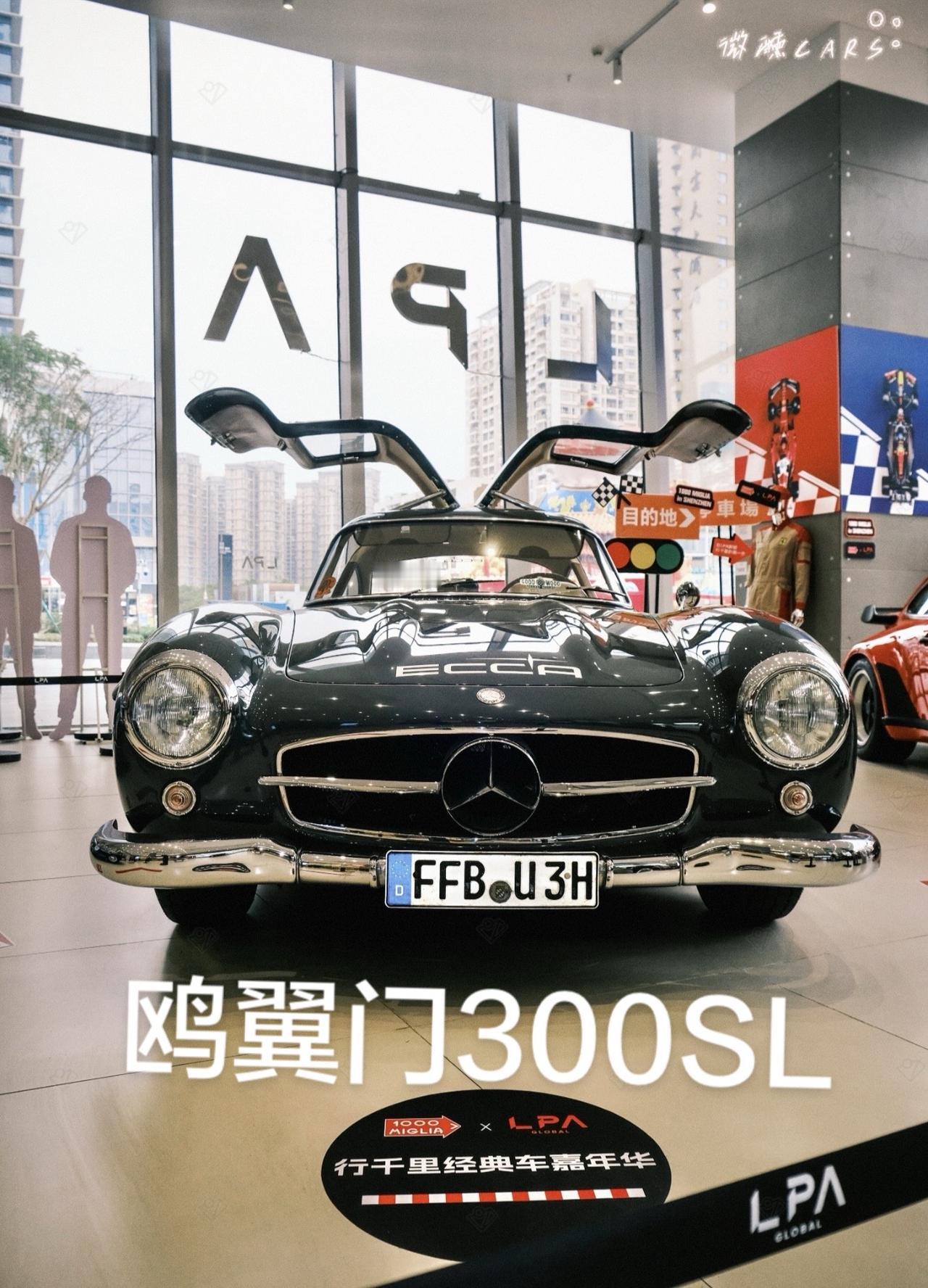 经典情怀老车 汽车摄影 奔驰鸥翼门300sl 超跑豪车 内燃机的魅力