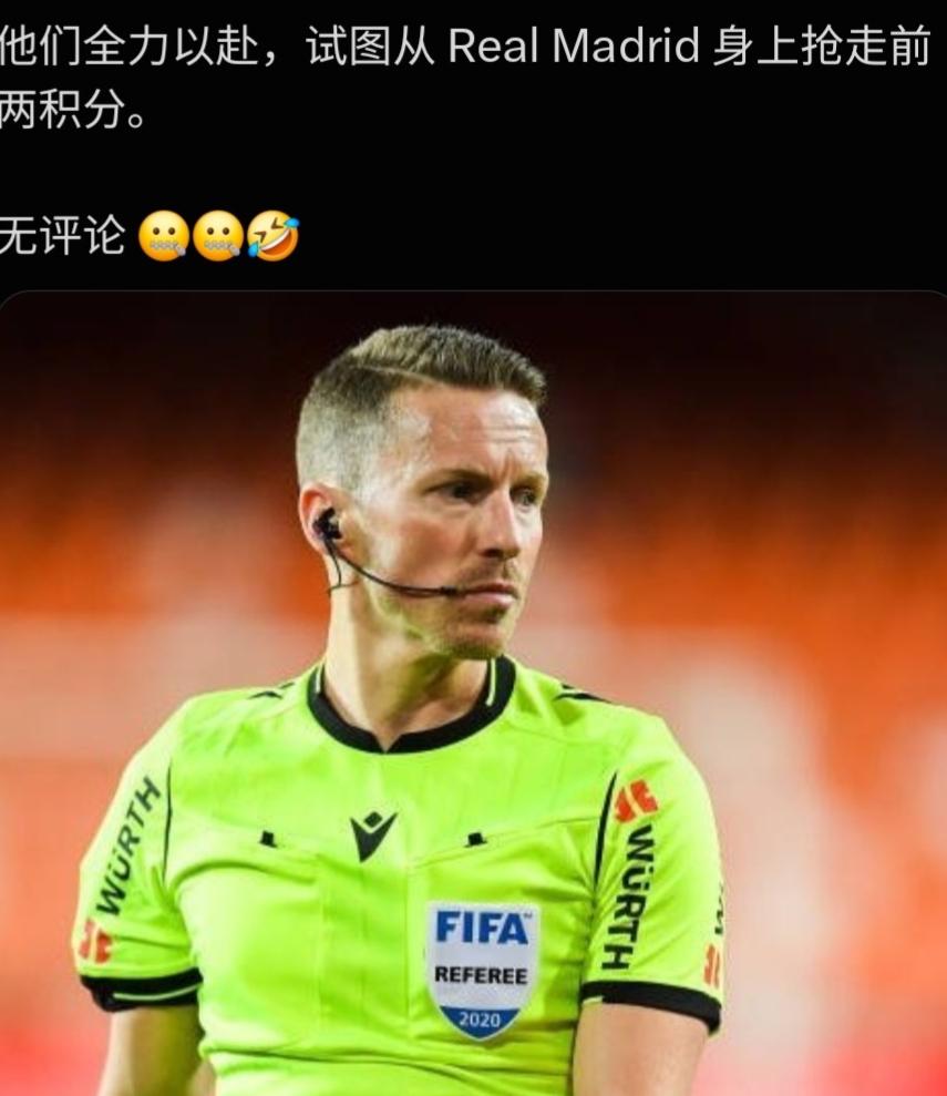 穆里尼奥小考变大考，12岁就是巴萨球迷的埃尔南德斯，将吹罚皇马与贝蒂斯的比赛。这