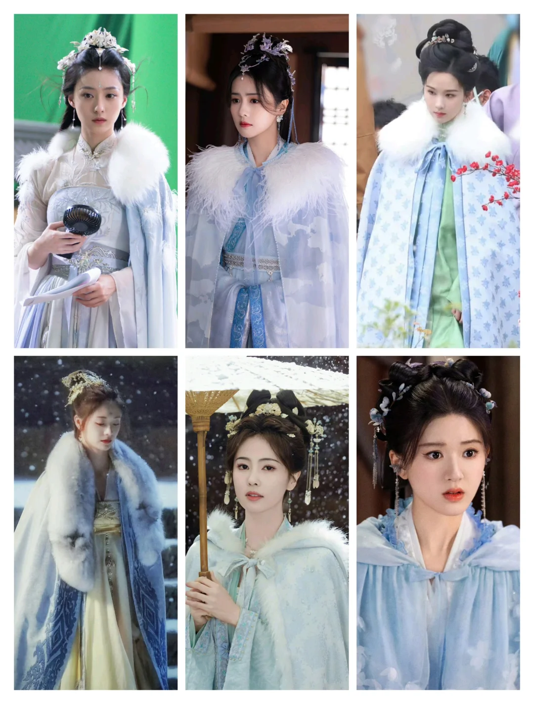 绝美浅蓝色斗篷