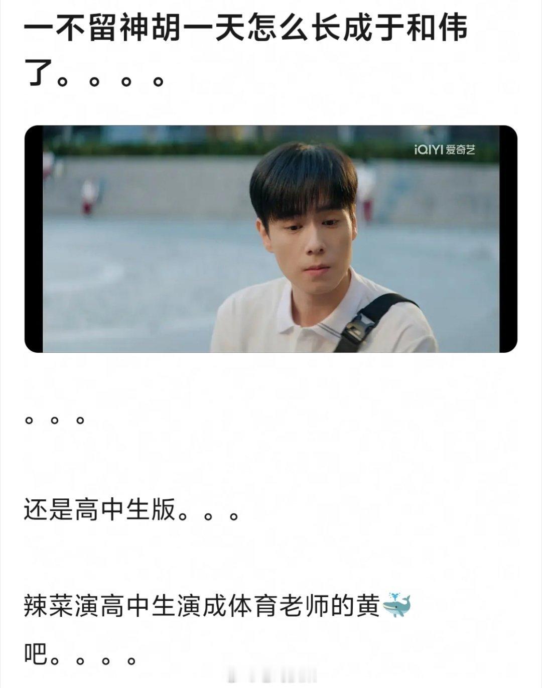 笑晕，不说不知道，一说胡一天还真的挺像于和伟老师的。 