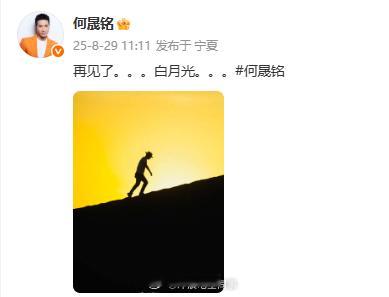 何晟铭说再见了白月光何晟铭在跟谁说再见了白月光？ ​​​