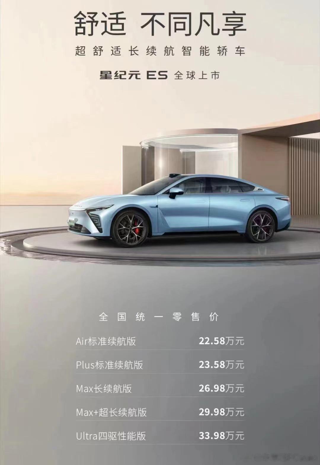 星纪元ES上市了，22.58万起，作为奇瑞集团寄予厚望的“奔驰宝马”，星纪元ES