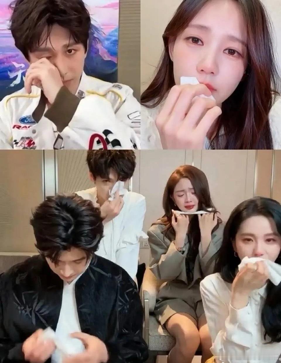 太好笑了，王权篇、竹业篇怎么直播陪看都要表演哭戏，每个人手里都攥着一张卫生纸这画