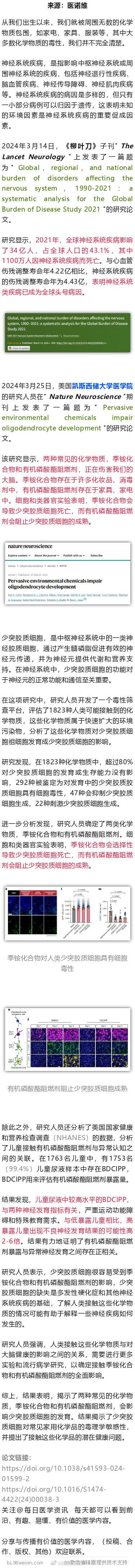 Nature子刊：化妆品、家具、消毒剂中的这些物质，或正在伤害大脑，损害神经细胞