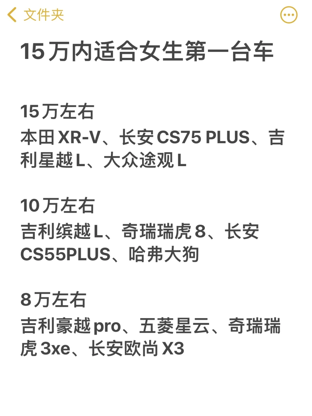 15万内适合新手第一台车🚗