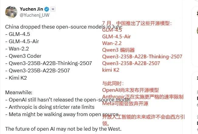 历史性一刻，全球开源大模型Top10，中国占了9席。

时隔半年，中国AI领域再