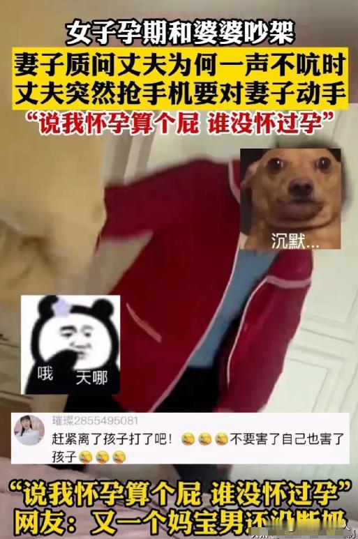 湖北，一女子怀孕期间和婆婆发生争吵，丈夫在外面不管不顾，一声不吭，女子生气质问。