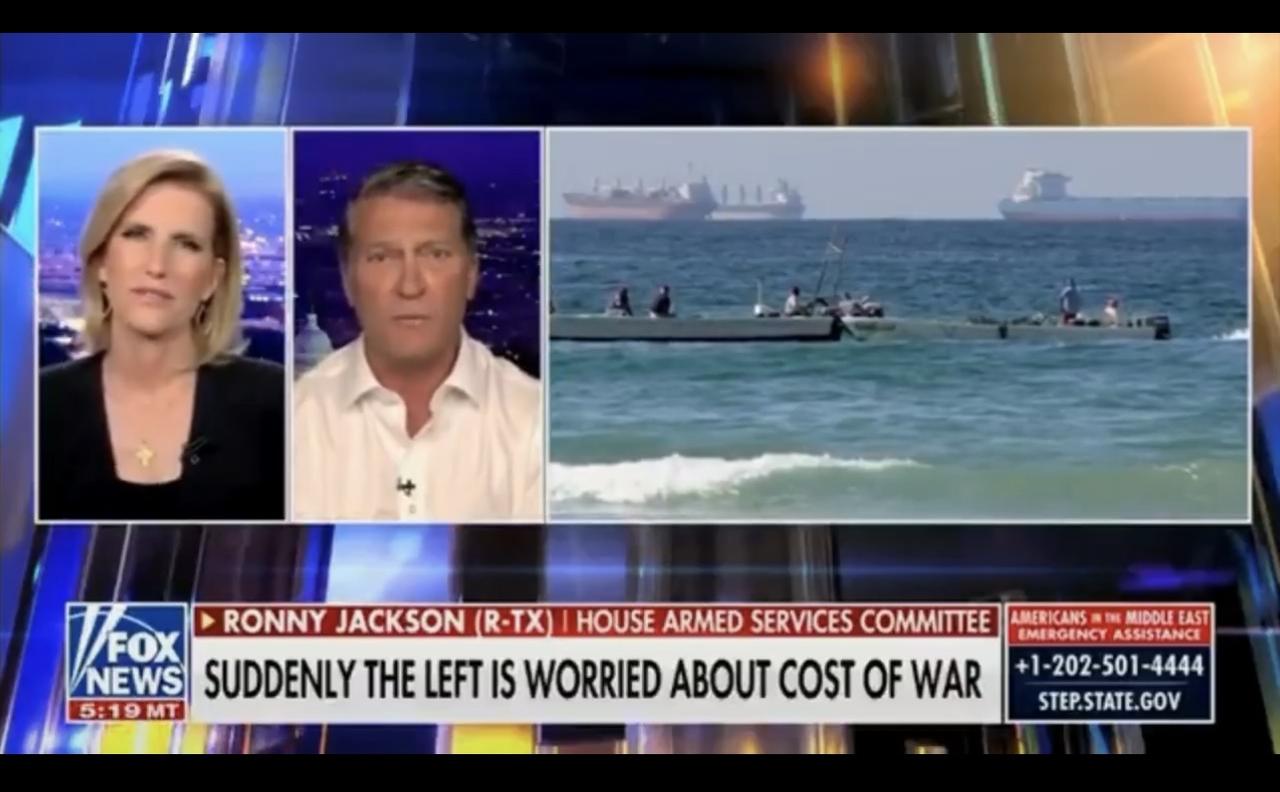 美国众议员罗尼·杰克逊指责民主党人虚伪：

“民主党人投票决定向乌克兰提供数十亿