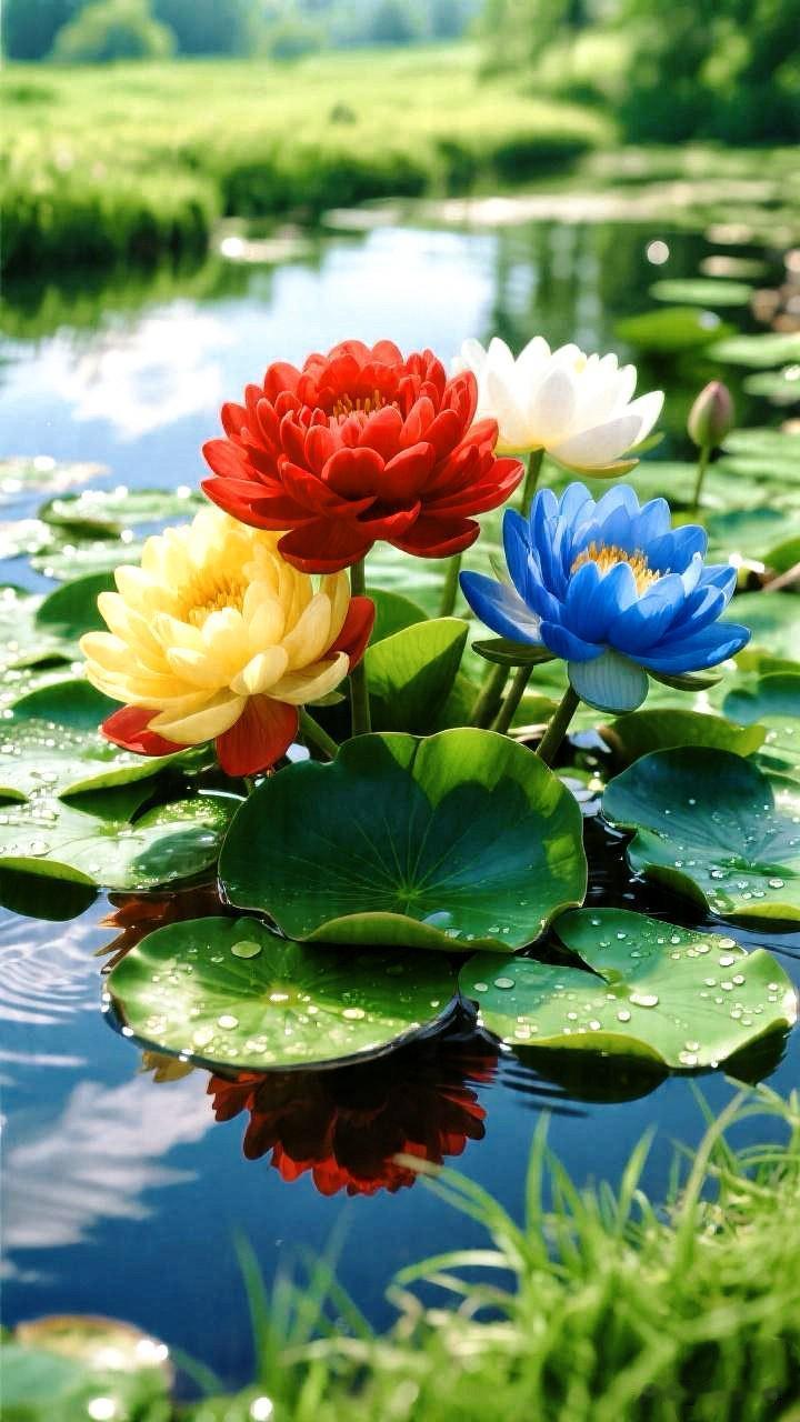 春祺夏安，秽净福来，莺飞草长，两季欢喜，临水赏景，忽返自然，风和日暖，荷开次第，