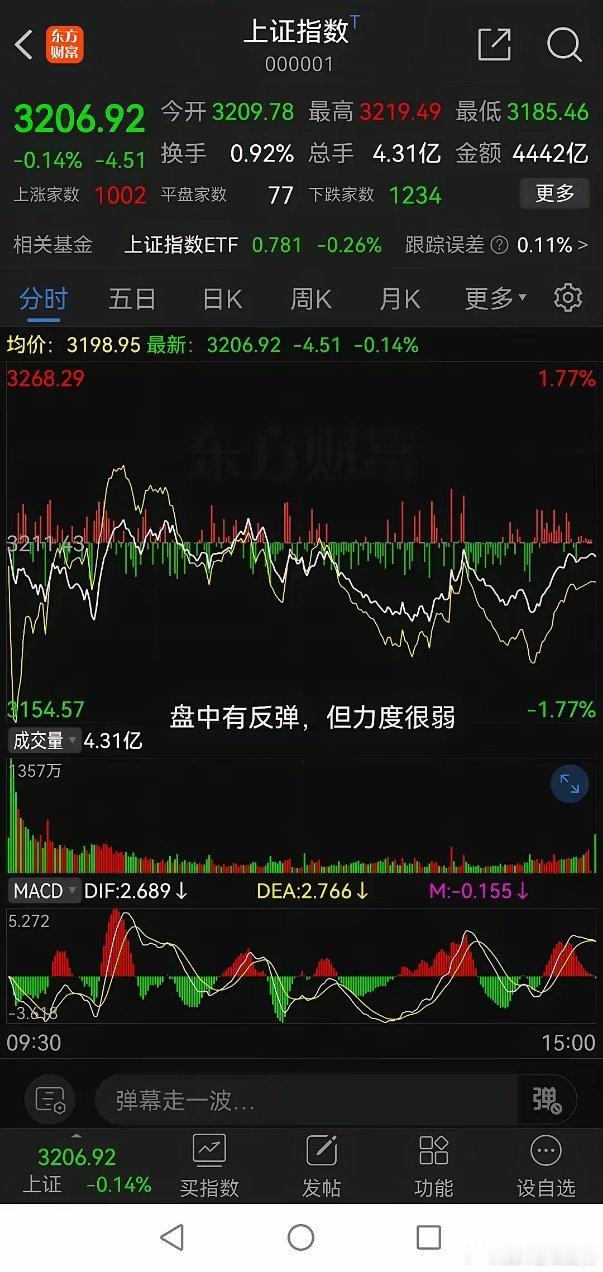 缩量微跌，反弹无力，大盘可能还未跌到位2025.1.06记录       今日大