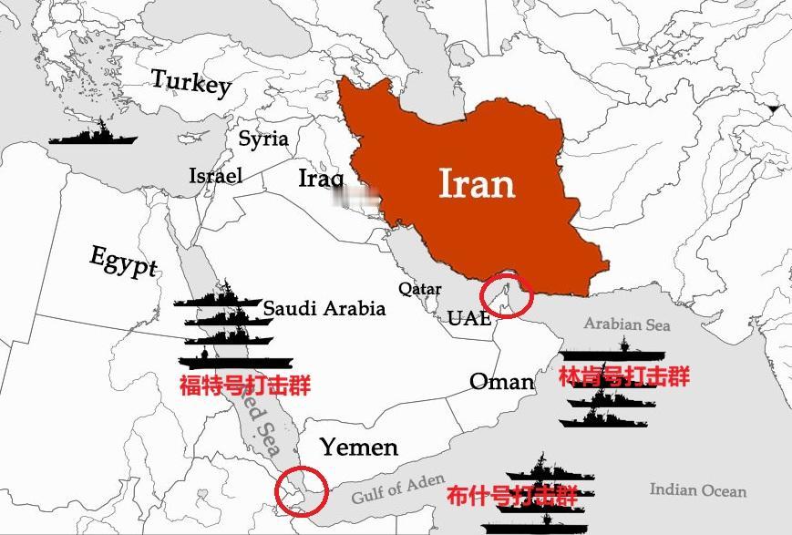 据报道，美国航母“布什”号战斗群已抵达美国中央司令部行动区，目前在亚丁湾外附近海