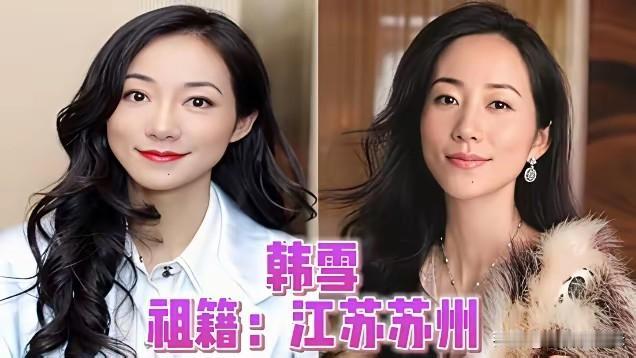 江苏走出了不少家喻户晓的女星，韩雪生长在苏州，自带温婉清雅的江南气韵，长相端庄大