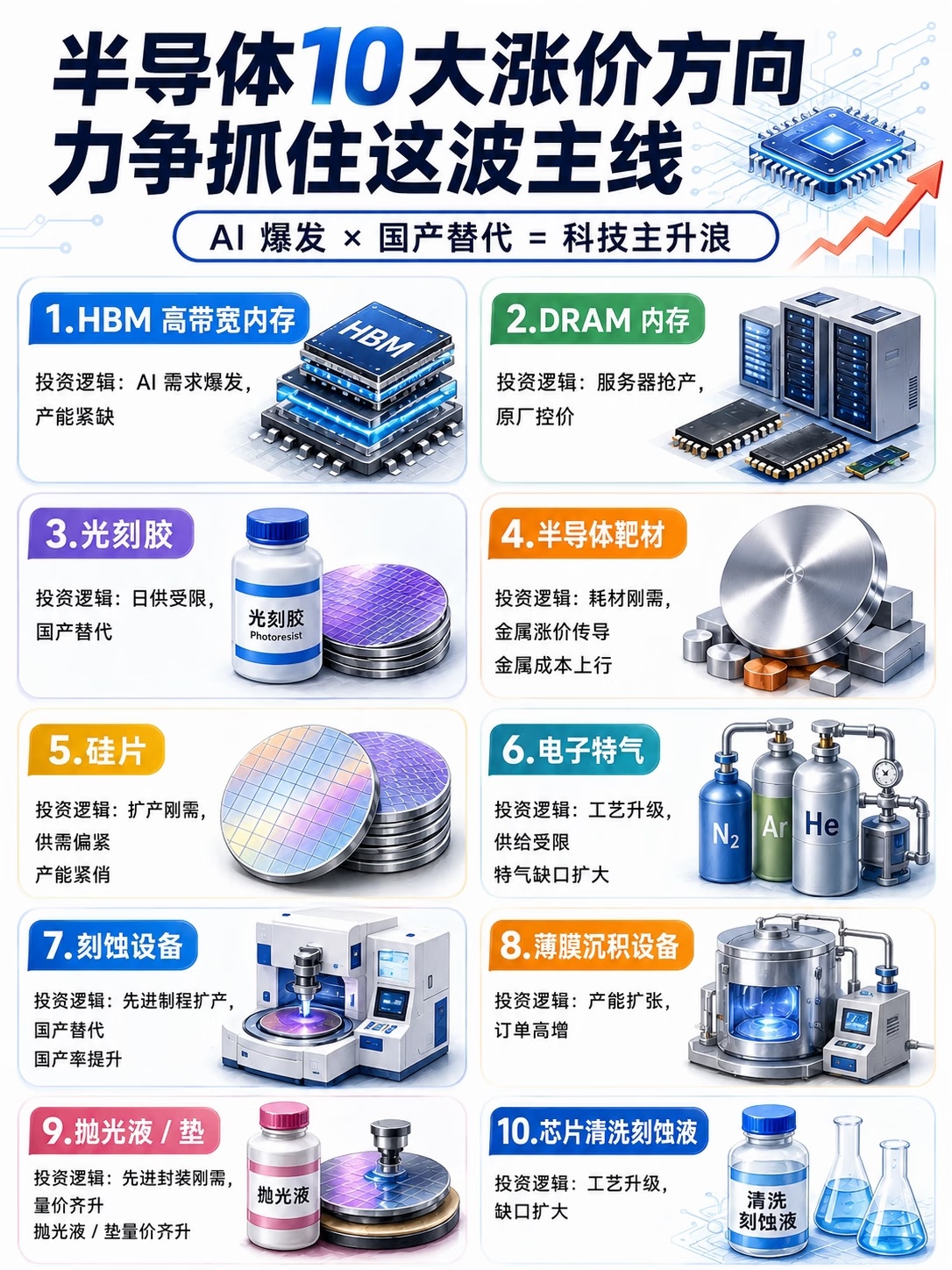 为为什么AI带动了投资？因为半导体这个行业一直在涨价，越涨价，投资的就越多，赚钱