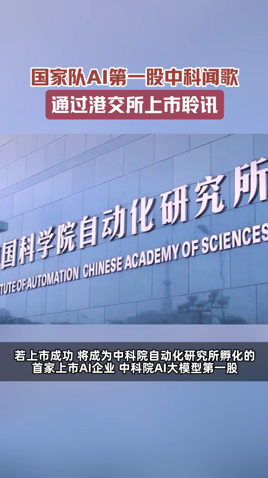 国家队AI第一股通过上市聆讯中科院AI第一股通过上市聆讯AI决策大模型赛道迎来“