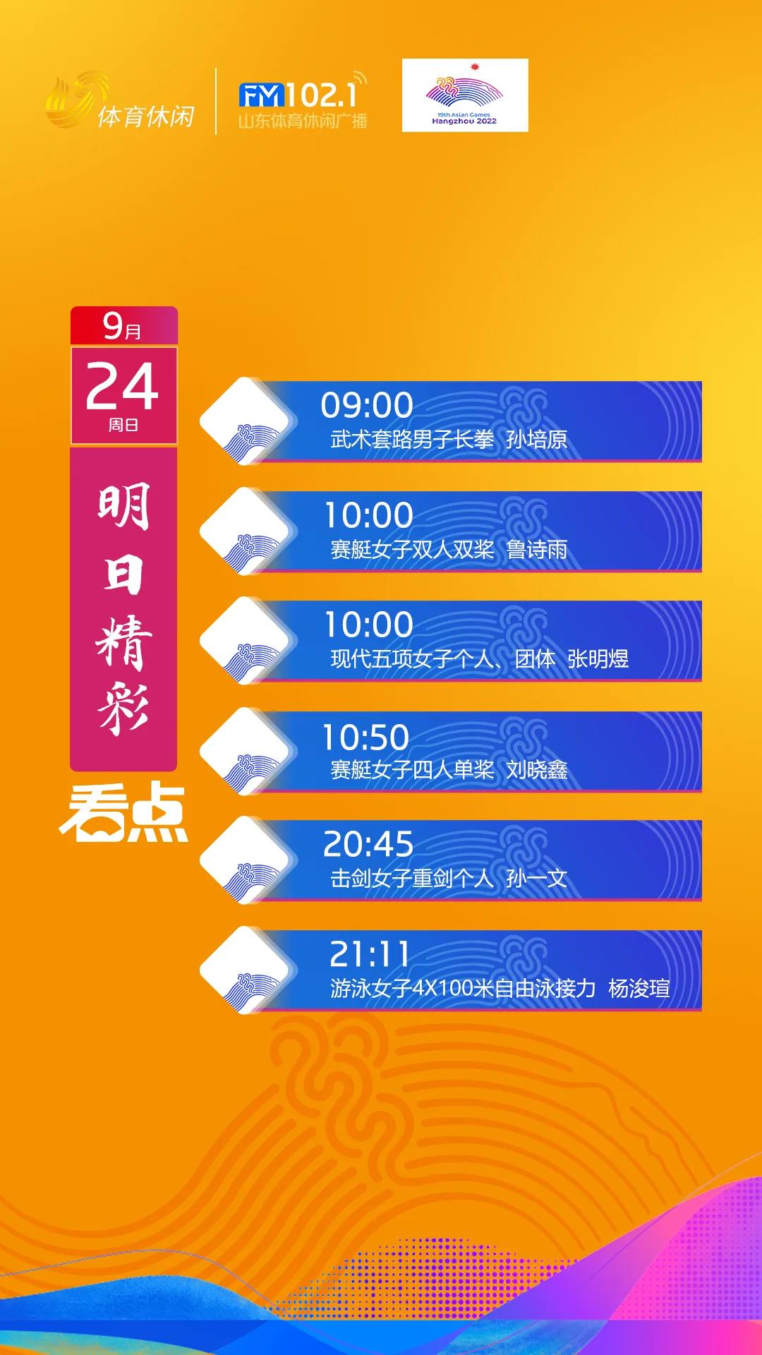 明天开幕式后首个比赛日，齐鲁健儿杭州亚运六线冲金！