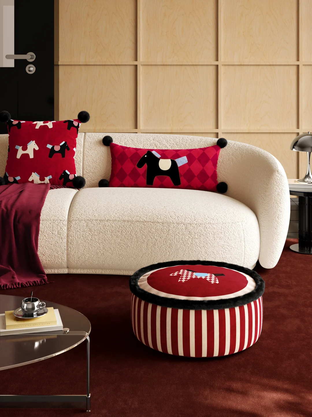 红色吉意小马墩🔴hold住新年客厅时髦范