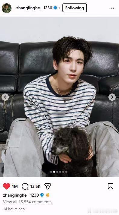 张凌赫外网热度张凌赫ins人气张凌赫ins人气，外网热度好高，行行行 