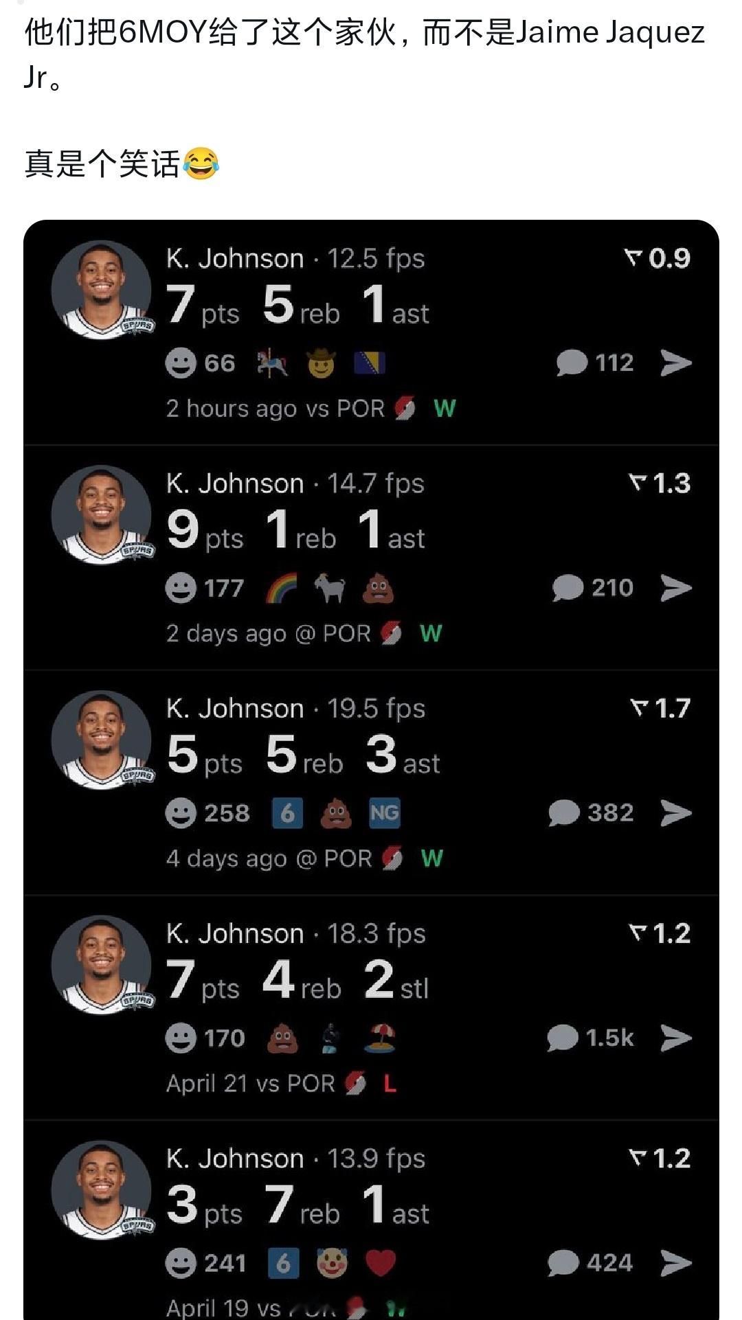 媒体列出凯尔登首轮的数据，为哈克斯没获得最佳第六人鸣不平nba季后赛