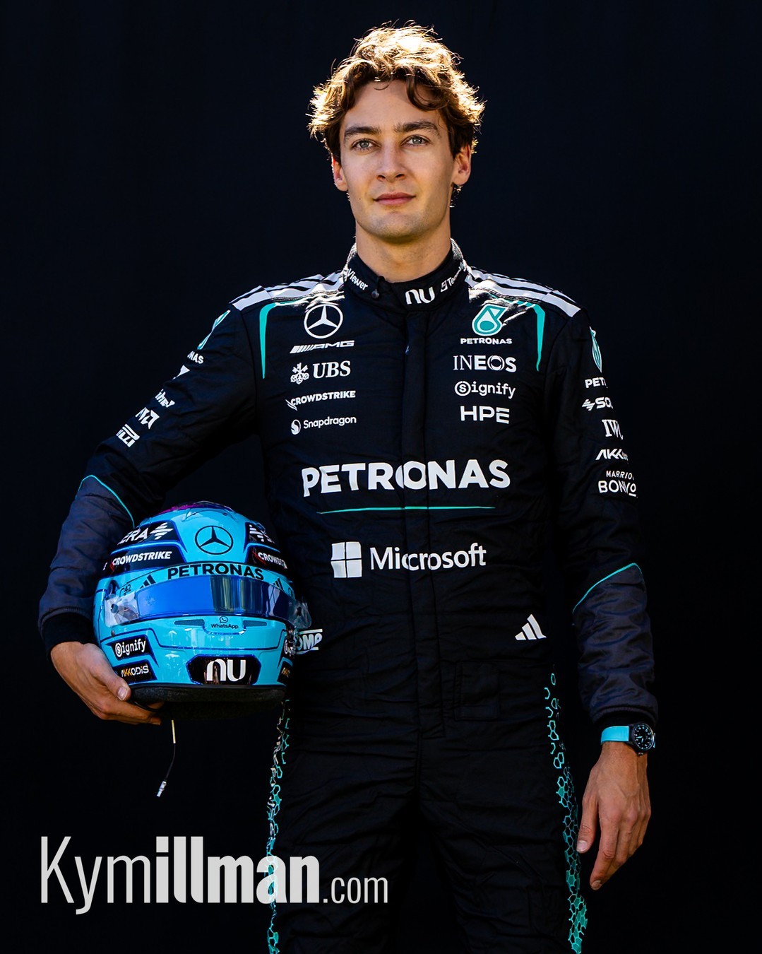 乔治拉塞尔 🩵 GR63乔治通鉴 George第一张和最近的一张F1官方肖像照