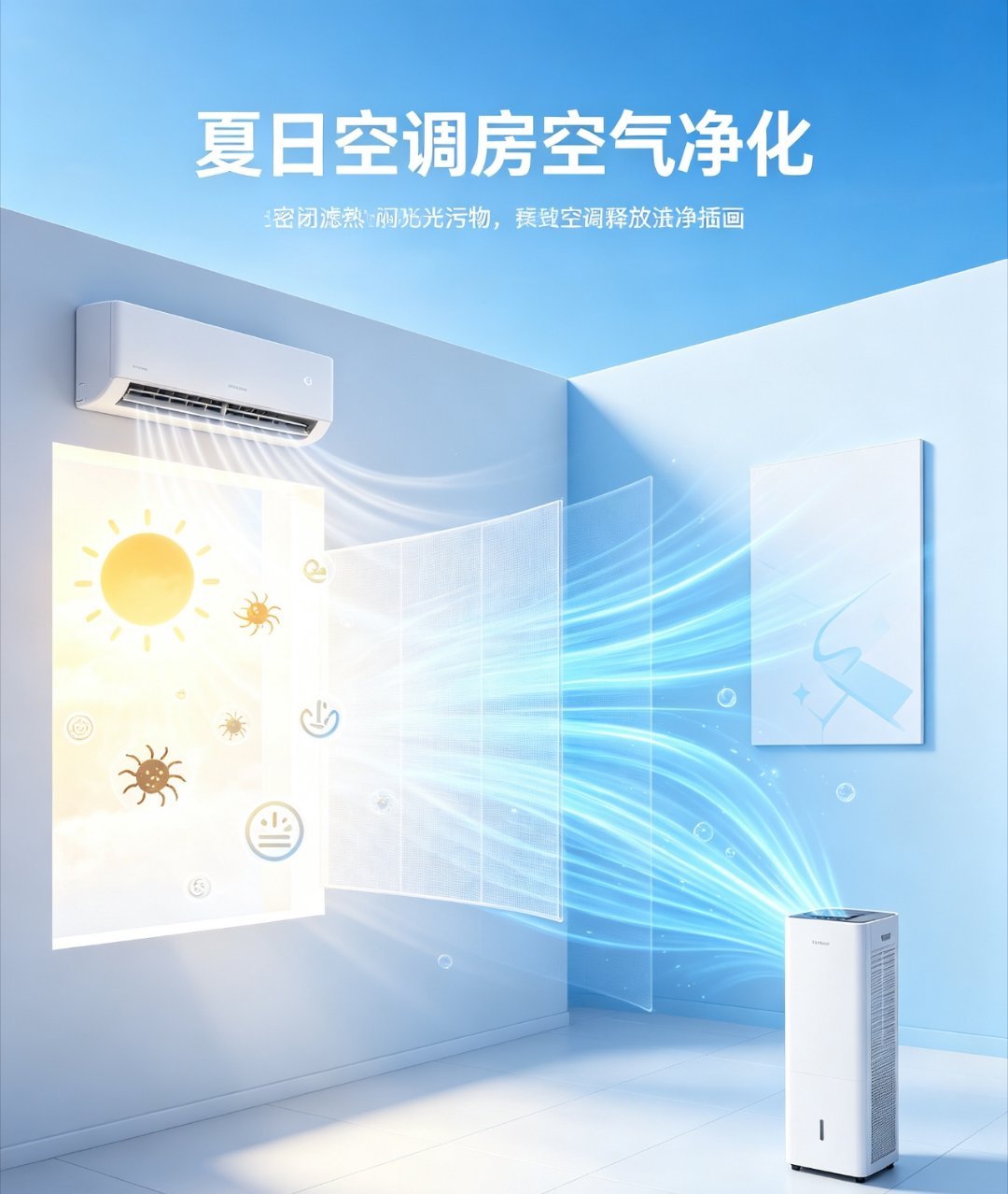 夏天才更应该开空气净化器不少人觉得，只有秋冬雾霾天才需要净化器，夏天开窗有风，再