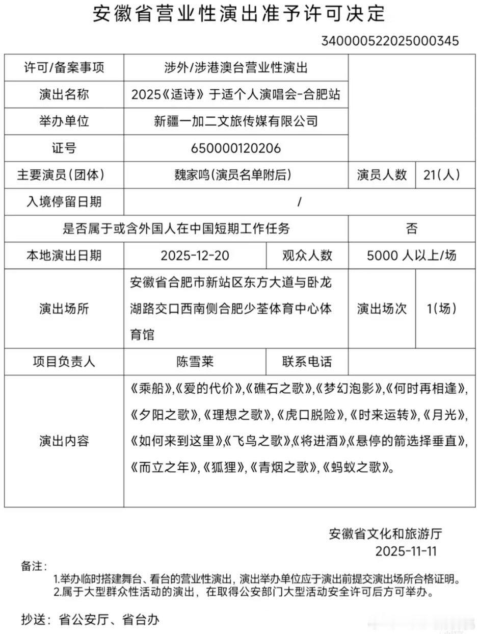 于适个人演唱会合肥站批了，就一场应该类生日会 
