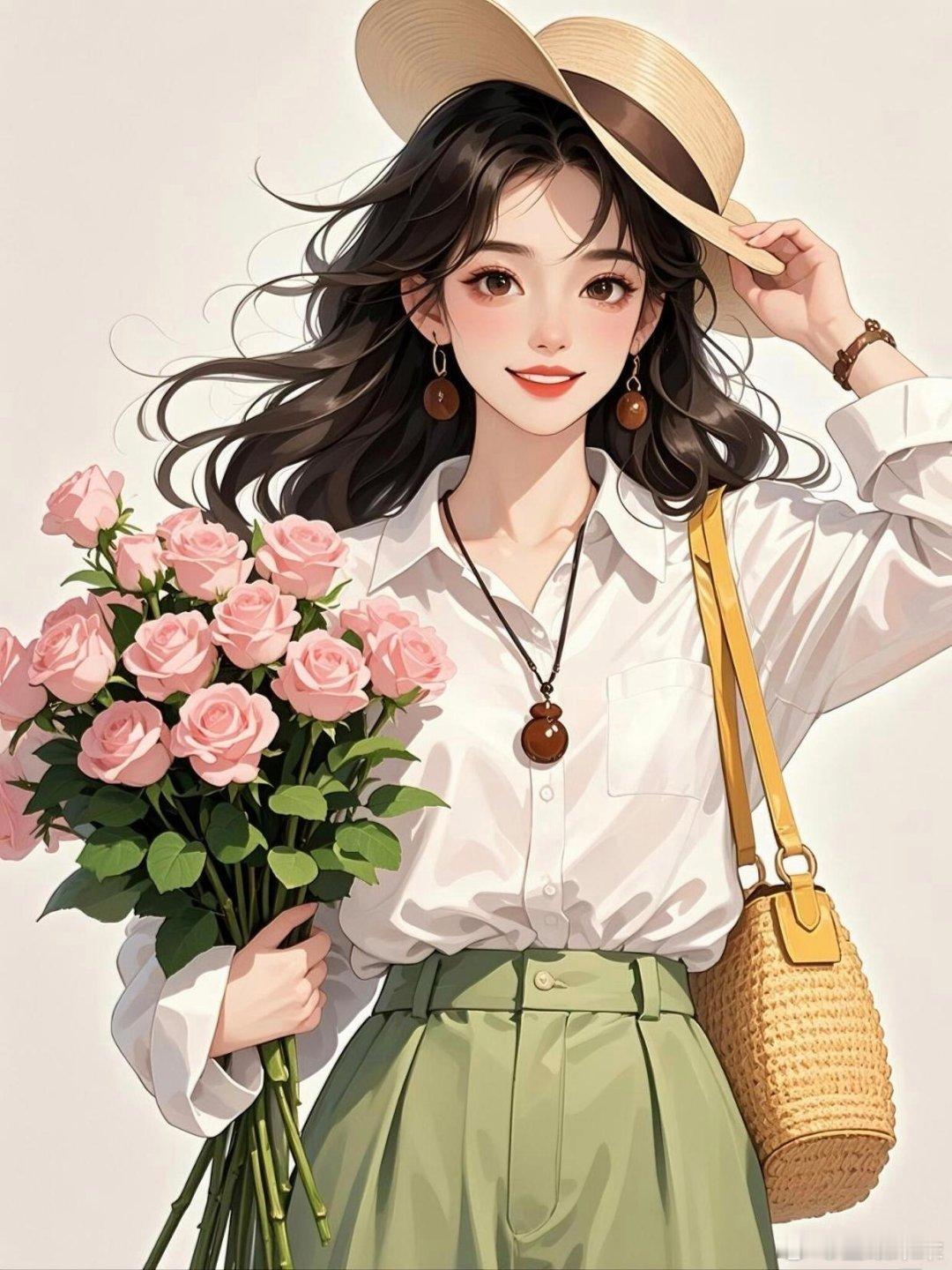 花香飘逸精致都市丽人女生头像 