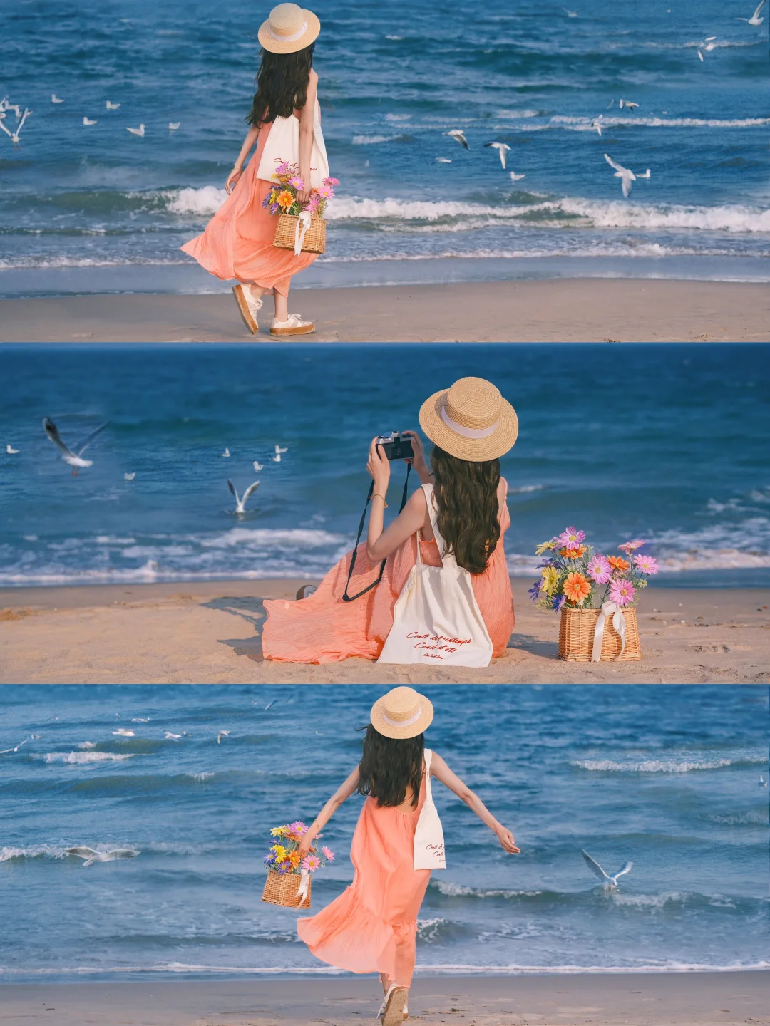 海边万能构图拍照姿势|不露脸拍出电影感