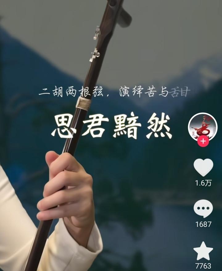 弦起思君，曲终黯然[玫瑰]
二胡《思君黯然》，弓弦起落间，满是绵长愁思，声声都是