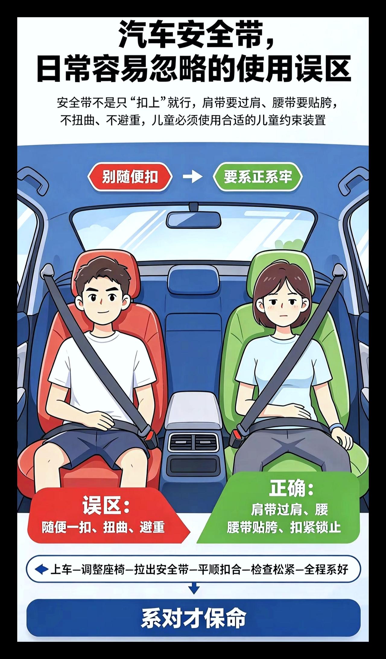 汽车安全带日常容易忽略的使用误区