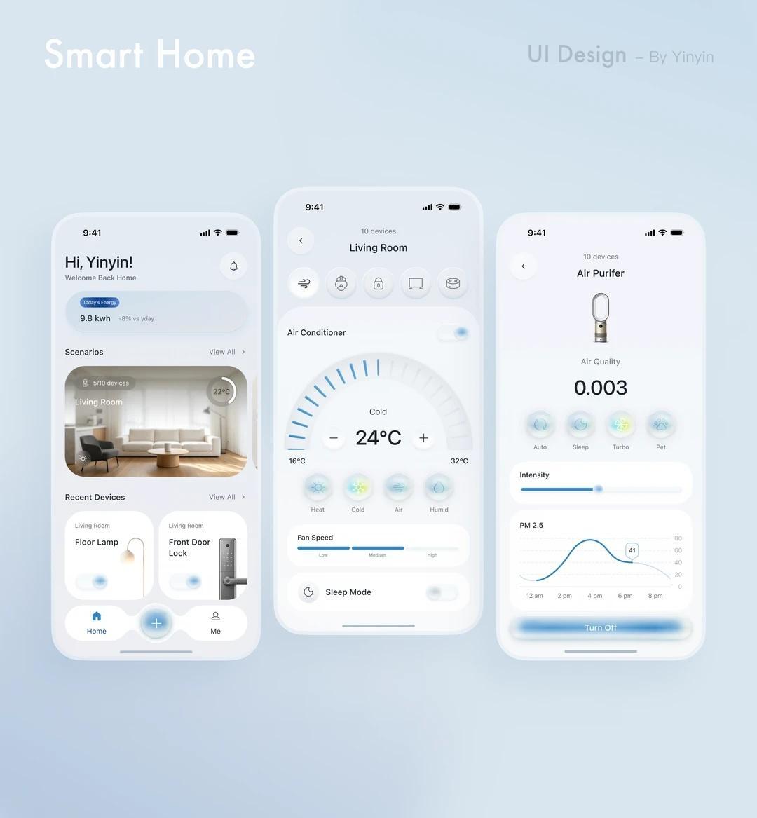 原创UI设计 | 智能家居App🏠
一组智能家居App的探索稿，用能耗数据作为