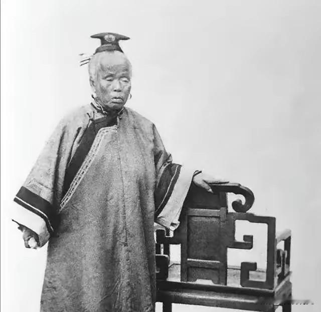 李鸿章将母亲李氏接到天津直隶总督府休养时，英国摄影师拍下了这张珍贵照片。李氏的一