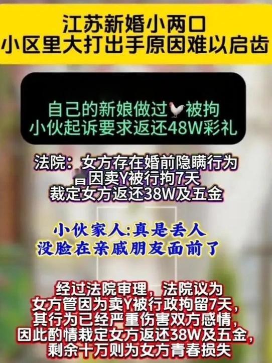 不查不知道，一查吓一跳：新婚妻子竟有坐台拘留记录，48万彩礼还能要回来吗？

2